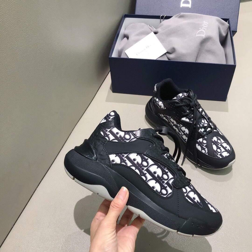 Dior 3SN248 Men's Women¡®s B24 SNEAKER Dior Oblique Canvas Black and white - luxibagsmall