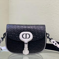 Dior Bobby Bag Medium Perforated M9319 Black calfskin with Dior Oblique motif - Default Title - View 1