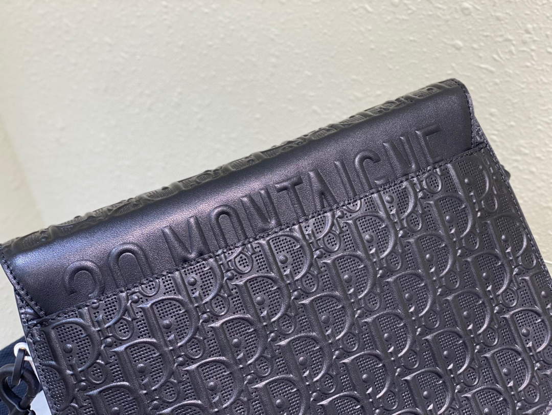 Dior Bobby Bag Medium Perforated M9319 Black calfskin with Dior Oblique motif - Default Title - View 6