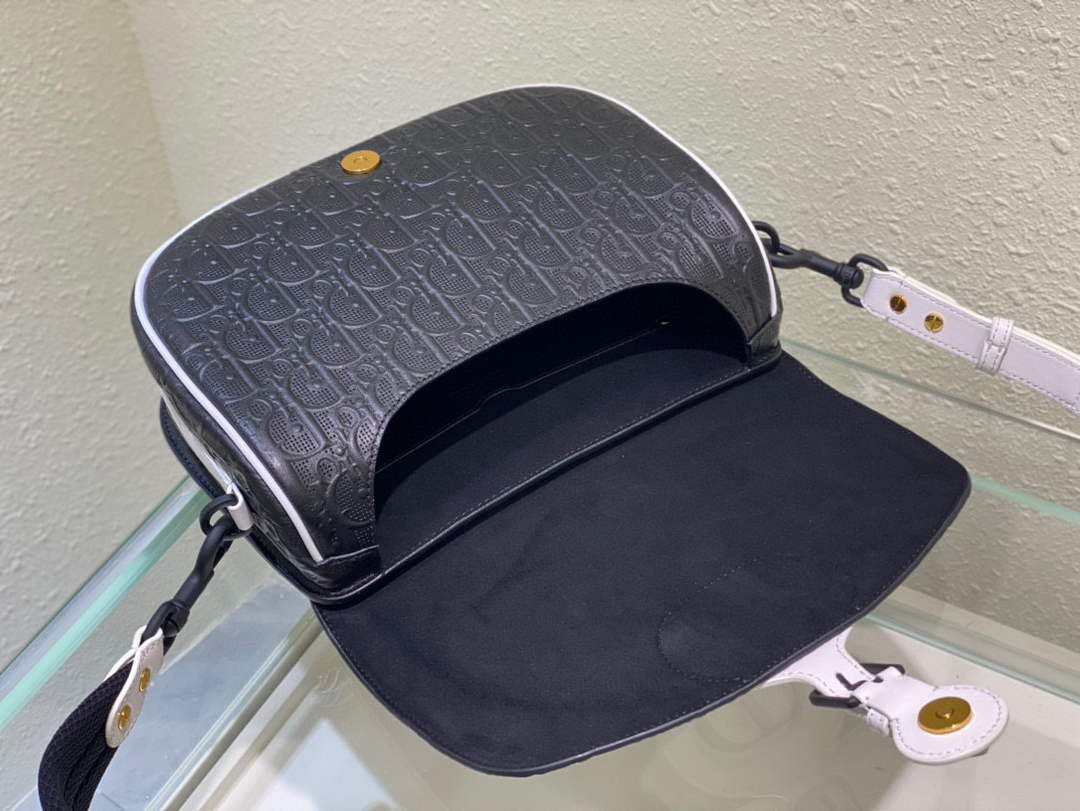 Dior Bobby Bag Medium Perforated M9319 Black calfskin with Dior Oblique motif - Default Title - View 8