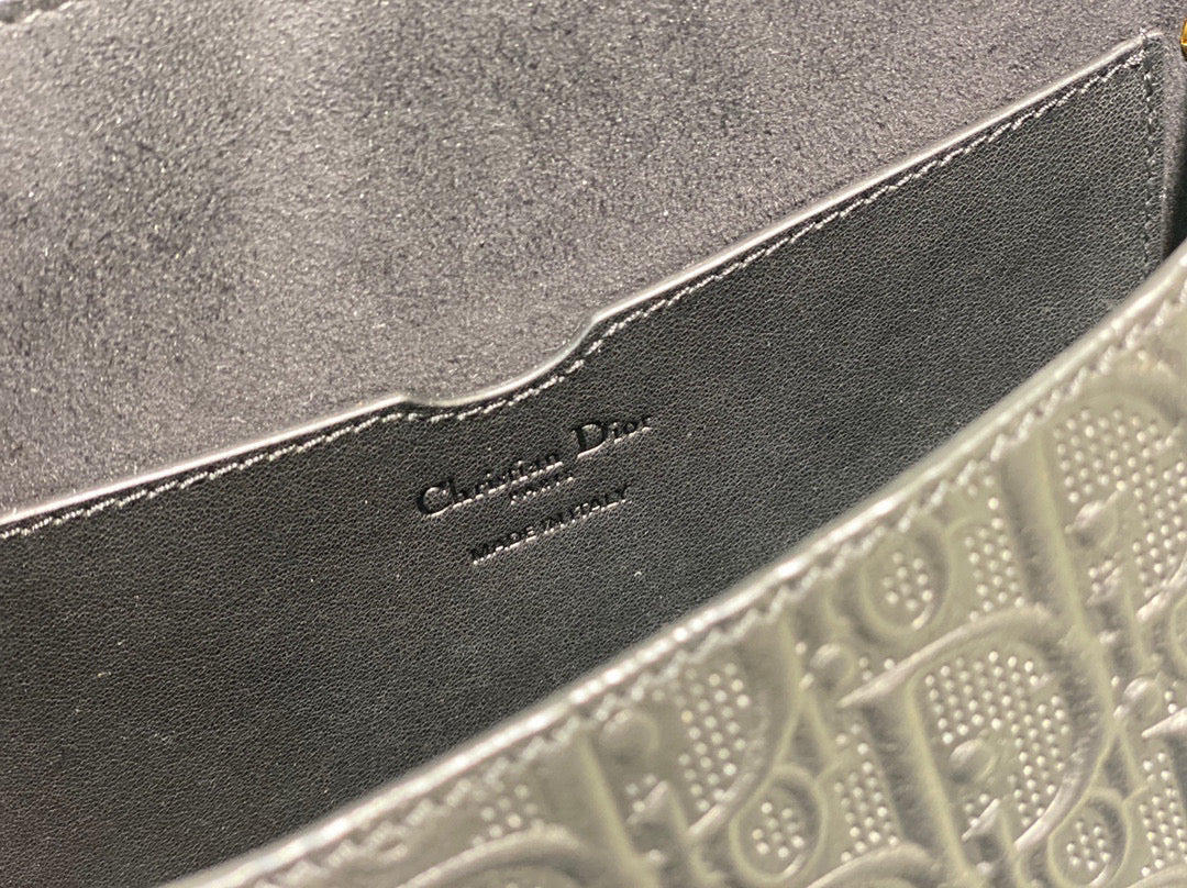 Dior Bobby Bag Medium Perforated M9319 Black calfskin with Dior Oblique motif - Default Title - View 9