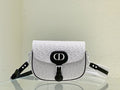 Dior Bobby Bag Medium Perforated M9319 white calfskin with Dior Oblique motif