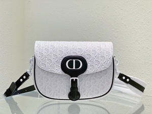 Dior Bobby Bag Medium Perforated M9319 white calfskin with Dior Oblique motif - Default Title - View 2