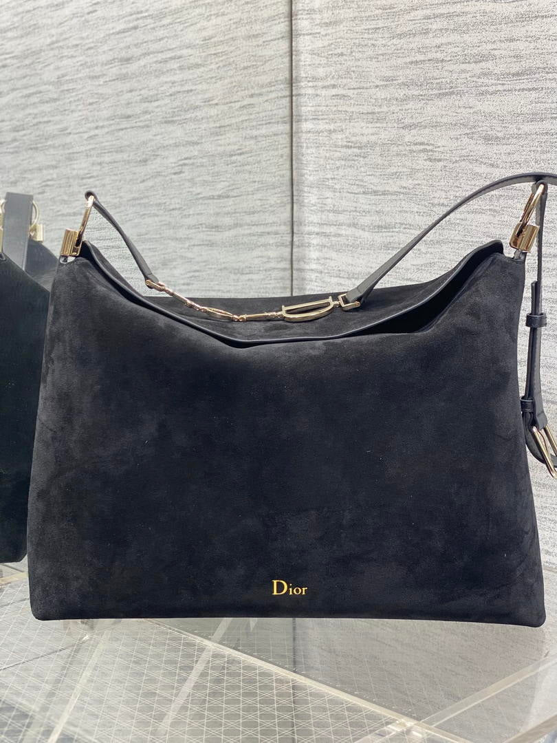 Dior Bolso Large Diorly M1411OHJX_M66M   Bag Suede Black