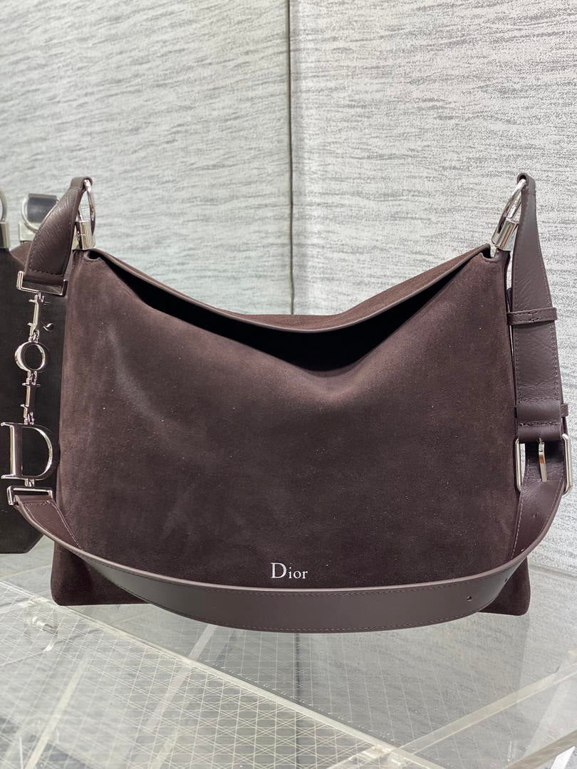 Dior Bolso Large Diorly M1411OHJX_M66M   Bag Suede Dark Brown