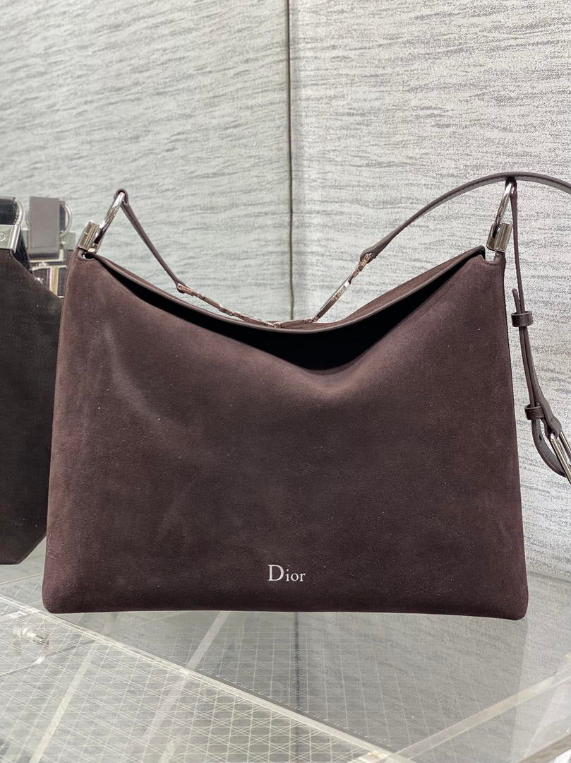 Dior Bolso Large Diorly M1411OHJX_M66M   Bag Suede Dark Brown