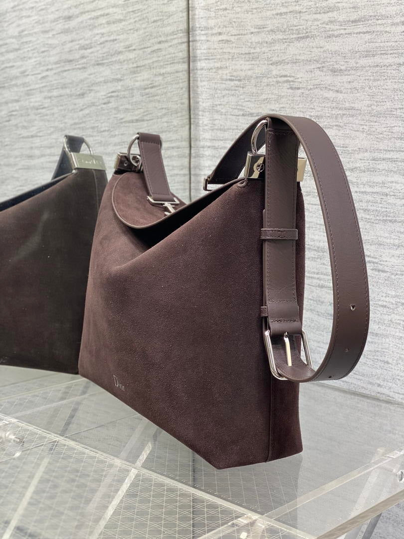 Dior Bolso Large Diorly M1411OHJX_M66M   Bag Suede Dark Brown