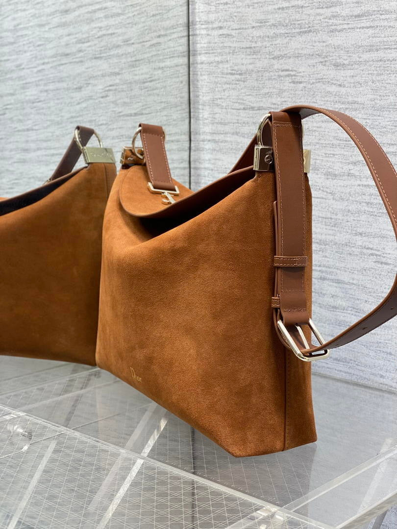 Dior Bolso Medium Diorly M1412PHJX_M44M Bag Suede Brown