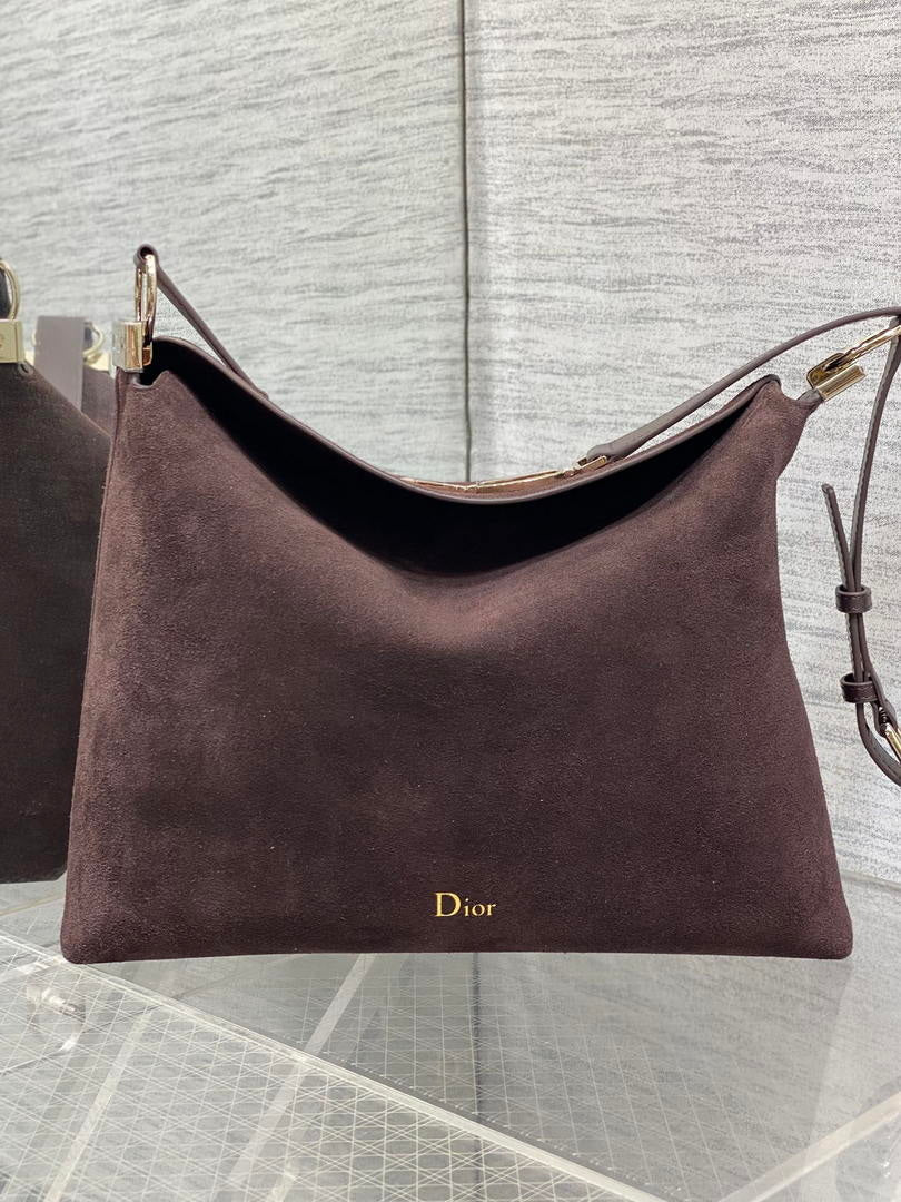Dior Bolso Medium Diorly M1412PHJX_M44M Bag Suede Dark Brown