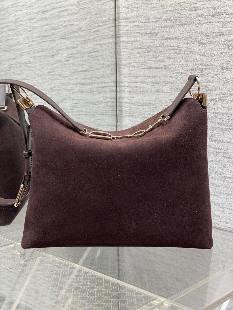 Dior Bolso Medium Diorly M1412PHJX_M44M Bag Suede Dark Brown