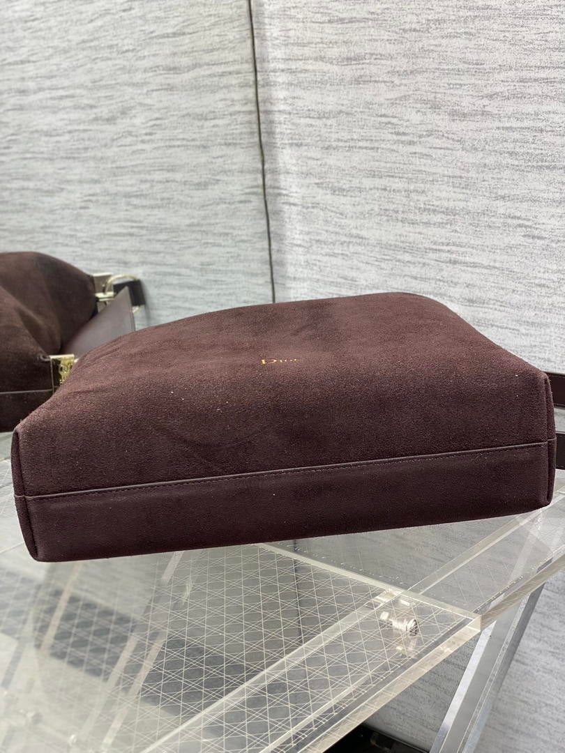 Dior Bolso Medium Diorly M1412PHJX_M44M Bag Suede Dark Brown