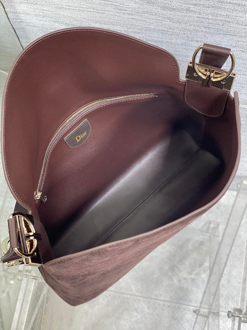 Dior Bolso Medium Diorly M1412PHJX_M44M Bag Suede Dark Brown