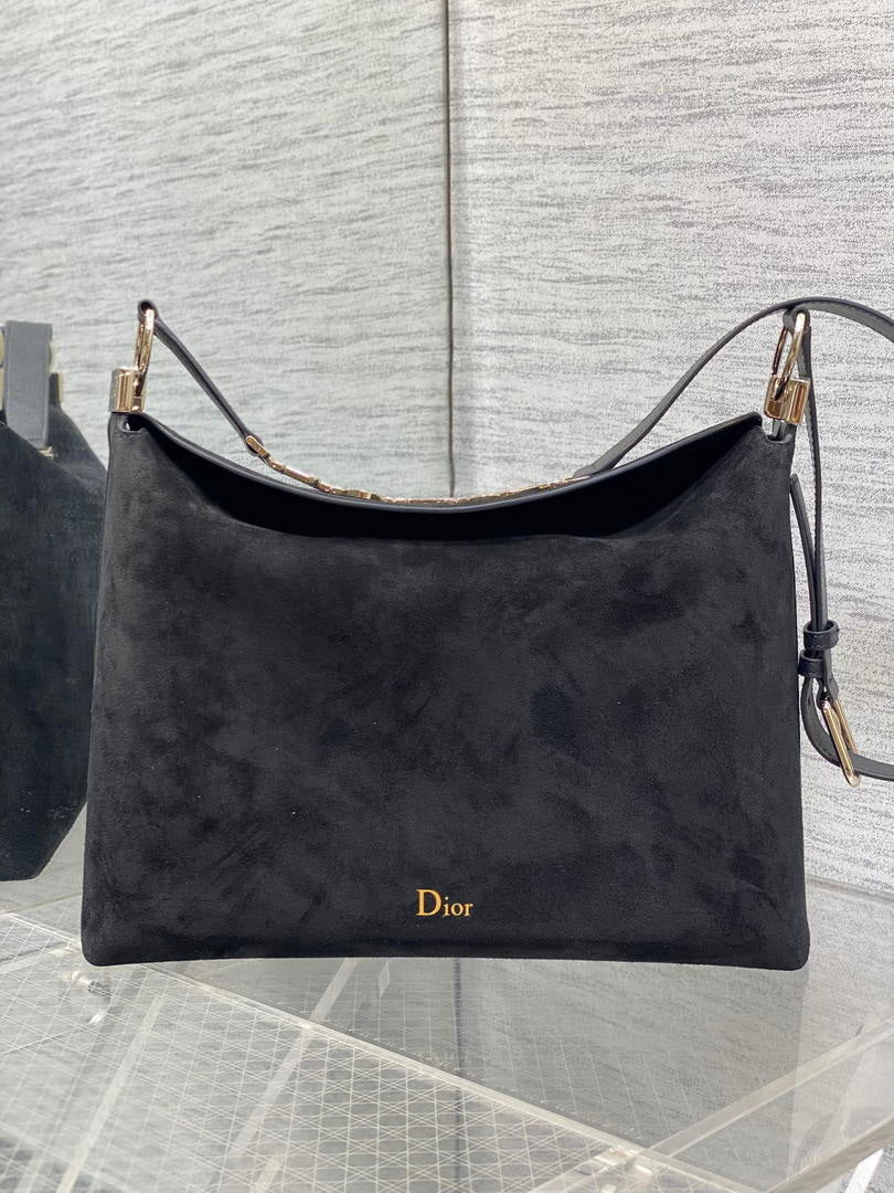 Dior Bolso Medium Diorly M1412PHJX_M44M Bag Suede Black