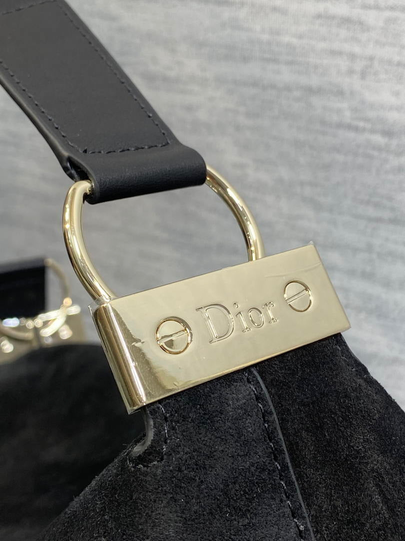 Dior Bolso Medium Diorly M1412PHJX_M44M Bag Suede Black