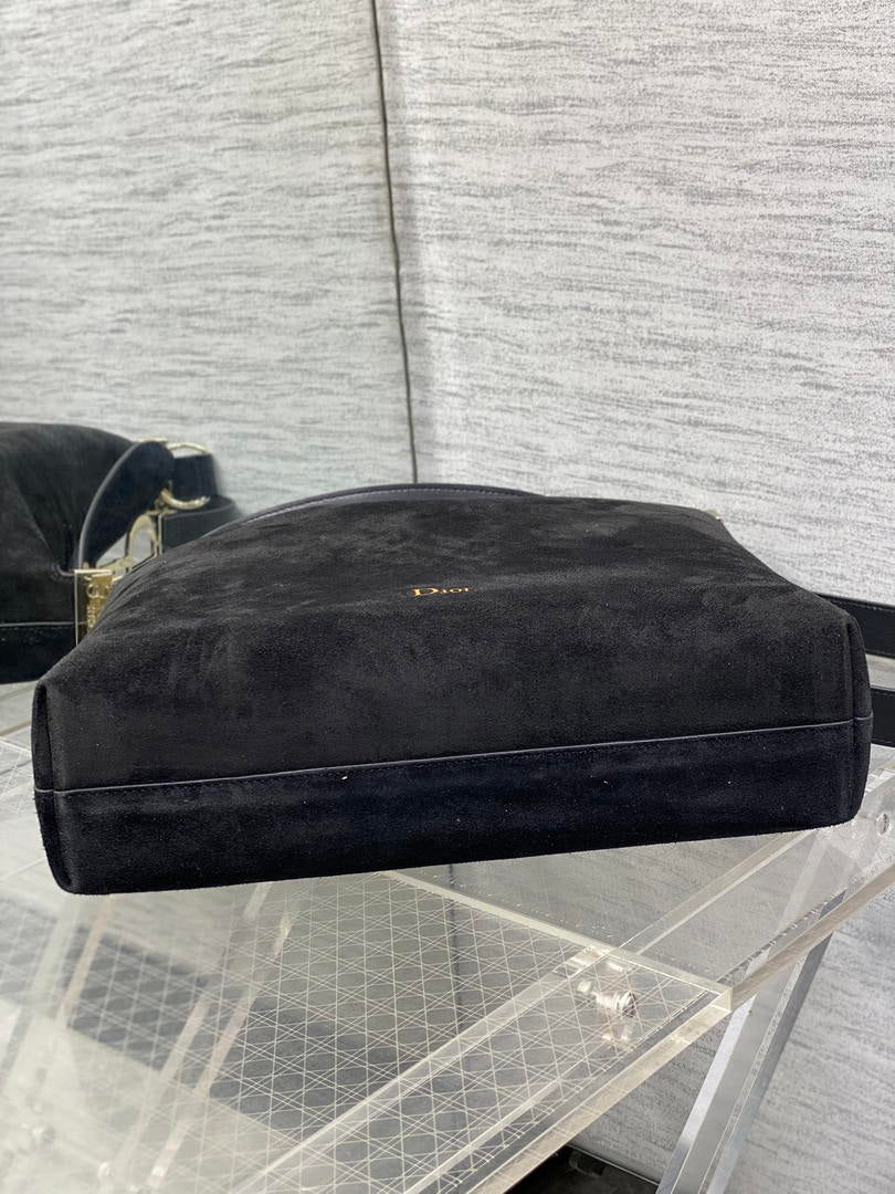 Dior Bolso Medium Diorly M1412PHJX_M44M Bag Suede Black