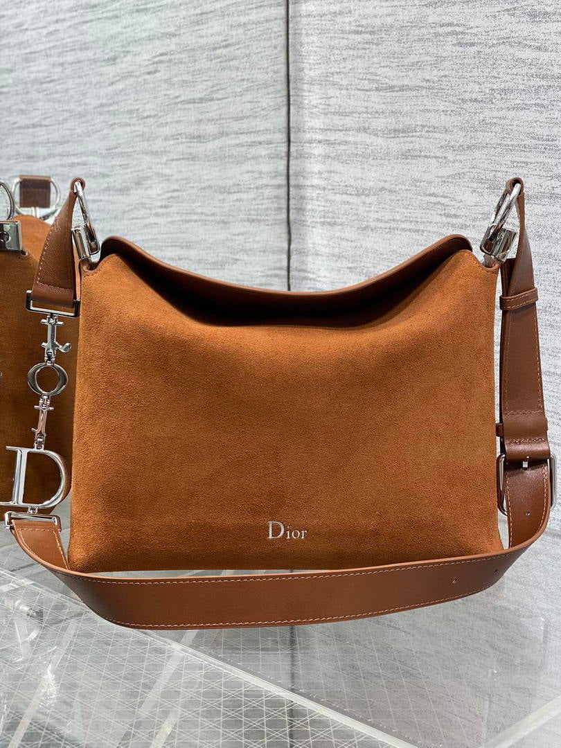 Dior Bolso Small Diorly M1412PHJX_M44M Bag Suede Brown