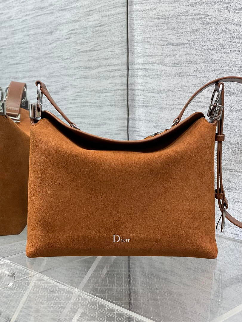 Dior Bolso Small Diorly M1412PHJX_M44M Bag Suede Brown