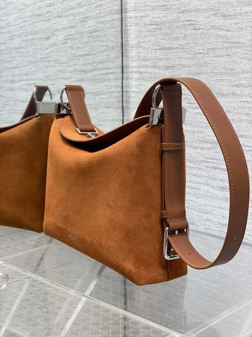 Dior Bolso Small Diorly M1412PHJX_M44M Bag Suede Brown