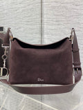 Dior Bolso Small Diorly M1412PHJX_M44M Bag Suede Dark Brown
