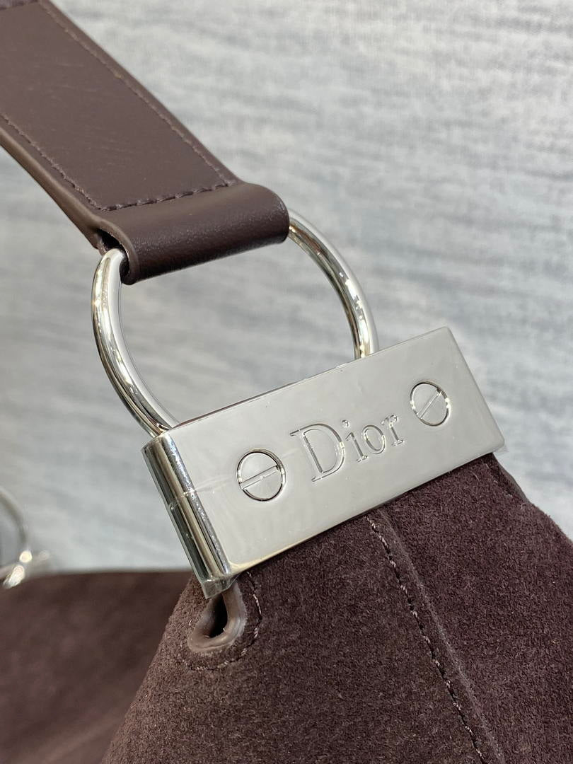Dior Bolso Small Diorly M1412PHJX_M44M Bag Suede Dark Brown