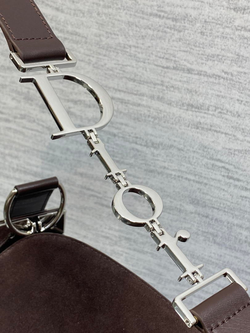 Dior Bolso Small Diorly M1412PHJX_M44M Bag Suede Dark Brown