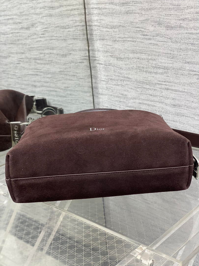 Dior Bolso Small Diorly M1412PHJX_M44M Bag Suede Dark Brown