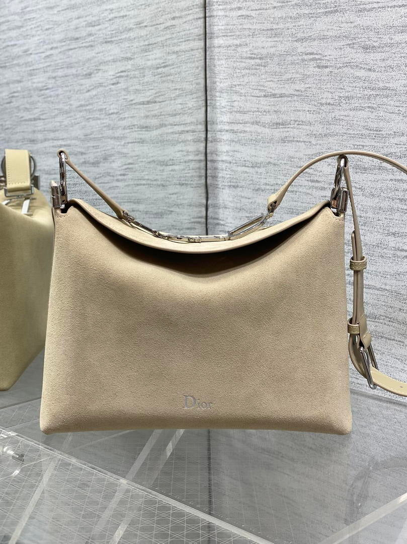 Dior Bolso Small Diorly M1412PHJX_M44M Bag Suede Apricot