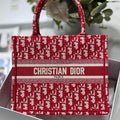 Dior Book Tote M1265 Small Dior Oblique Embroidery Red - Default Title - View 1