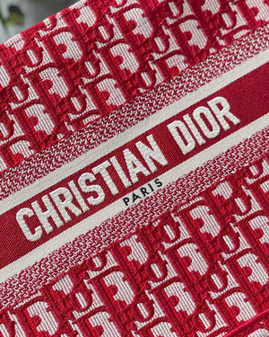 Dior Book Tote M1265 Small Dior Oblique Embroidery Red - Default Title - View 3