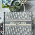 Dior Book Tote M1265 Small Dior Oblique Embroidery Gray - Default Title - View 1