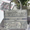 Dior Book Tote M1265 Small Dior Toile De Jouy Reverse Embroidery Gray - Default Title - View 1