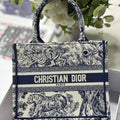 Dior Book Tote M1265 Small Dior Toile De Jouy Reverse Embroidery Blue - Default Title - View 1
