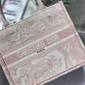 Dior Book Tote M1265 Small Dior Toile De Jouy Reverse Embroidery Pink - Default Title - View 1