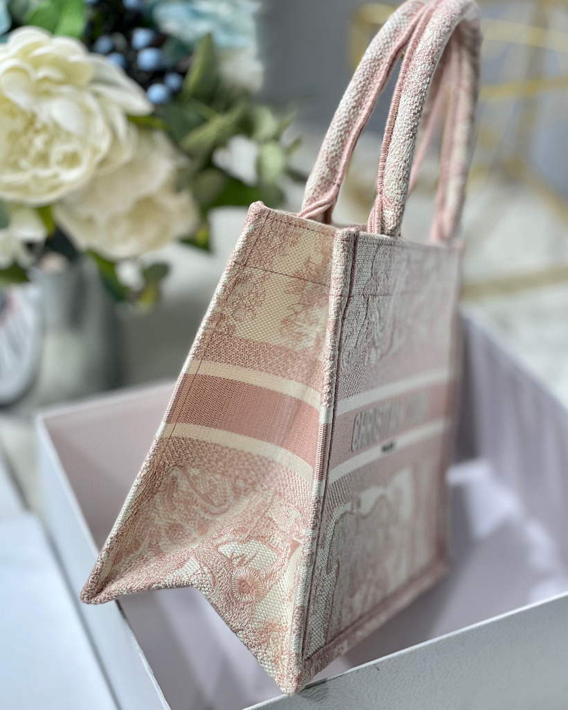 Dior Book Tote M1265 Small Dior Toile De Jouy Reverse Embroidery Pink - Default Title - View 6