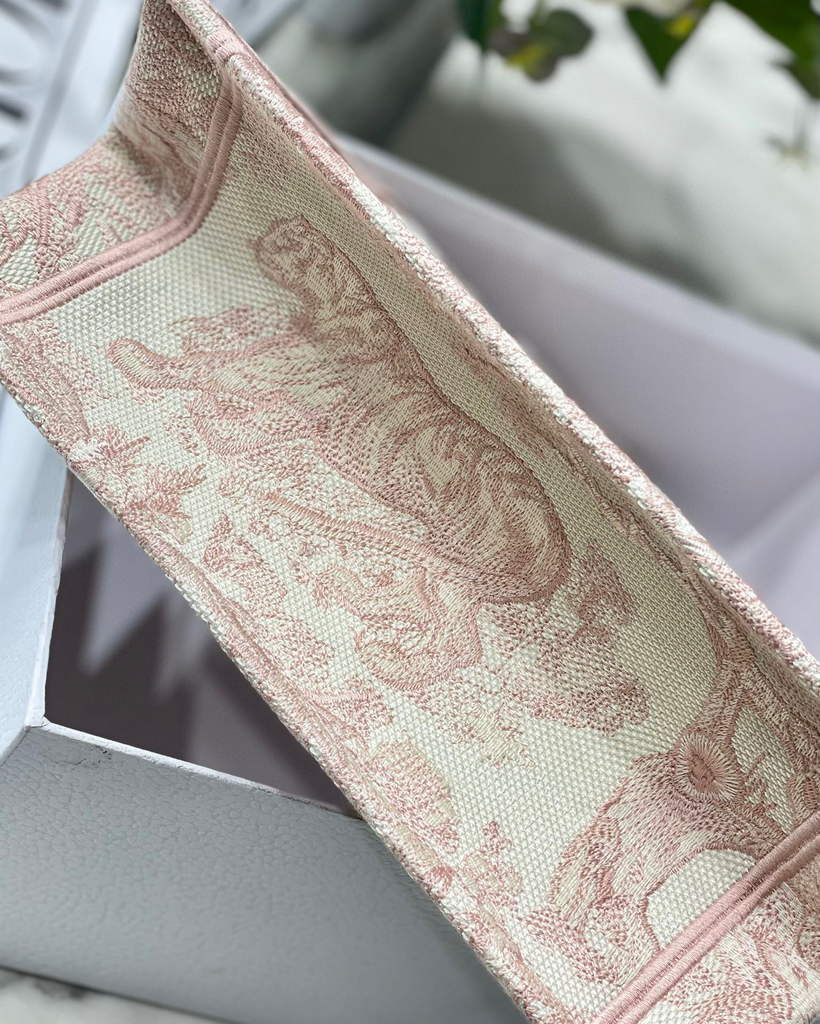 Dior Book Tote M1265 Small Dior Toile De Jouy Reverse Embroidery Pink - Default Title - View 7