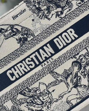 Dior Book Tote M1265 Small Latte Toile De Jouy Zodiac Embroidery Beige - Default Title - View 3