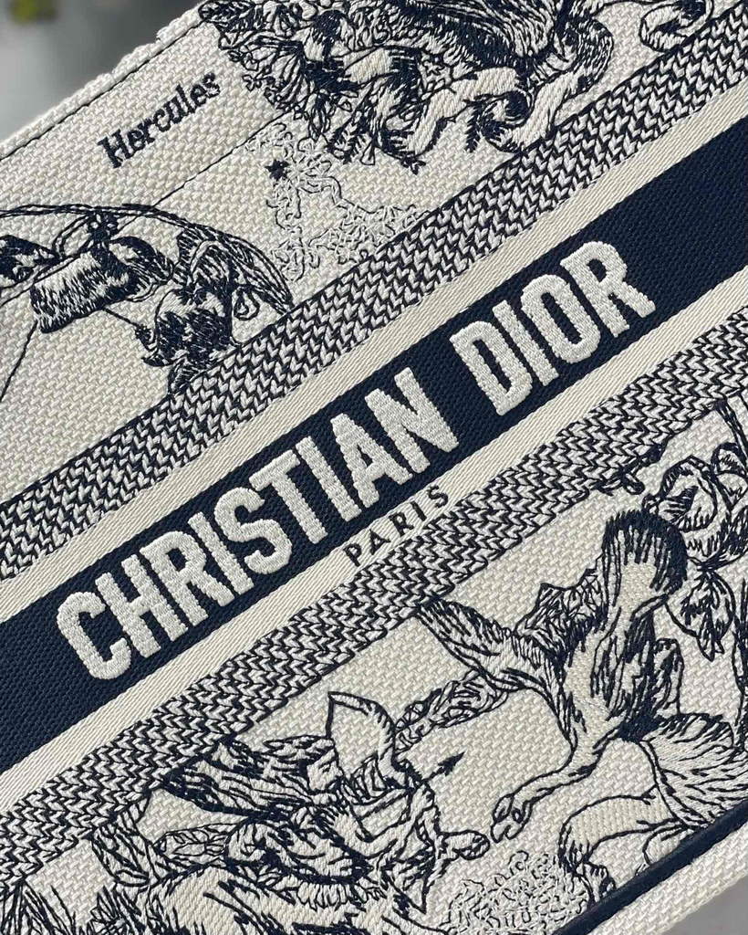 Dior Book Tote M1265 Small Latte Toile De Jouy Zodiac Embroidery Beige - Default Title - View 3