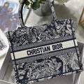 Dior Book Tote M1265 Small Toile De Jouy Embroidery Blue - Default Title - View 1