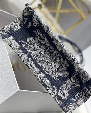 Dior Book Tote M1265 Small Toile De Jouy Embroidery Blue - Default Title - View 8