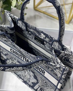Dior Book Tote M1265 Small Toile De Jouy Embroidery Blue - Default Title - View 9