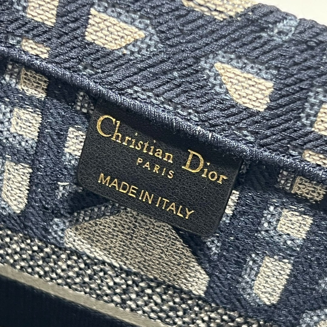 Dior Book Tote M1296 Medium Beige and Blue Macrocannage Embroidery M0080 - Default Title - View 9