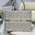 Dior Book Tote M1296 Medium Beige Dior Oblique Embroidery M0082 - Default Title - View 1