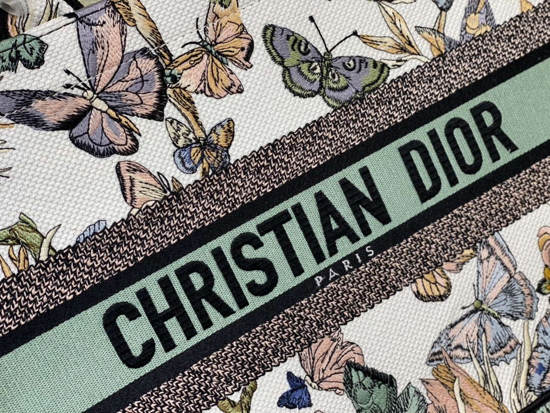Dior Book Tote M1296 Medium Latte Multicolor Dior Jardin d'Hiver Embroidery M0083 - Default Title - View 7