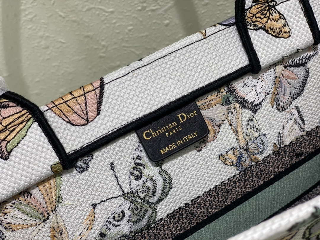Dior Book Tote M1296 Medium Latte Multicolor Dior Jardin d'Hiver Embroidery M0083 - Default Title - View 9