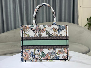 Dior Book Tote M1296 Medium Latte Multicolor Dior Jardin d'Hiver Embroidery M0084 - Default Title - View 2