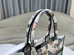 Dior Book Tote M1296 Medium Latte Multicolor Dior Jardin d'Hiver Embroidery M0084 - Default Title - View 4