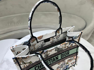 Dior Book Tote M1296 Medium Latte Multicolor Dior Jardin d'Hiver Embroidery M0084 - Default Title - View 7