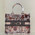 Dior Book Tote M1296 Medium Latte Multicolor Dior Jardin d'Hiver Embroidery M0087 - Default Title - View 1
