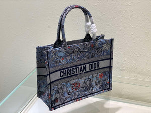 Dior Book Tote M1296 Medium Latte Multicolor Dior Jardin d'Hiver Embroidery M0088 - Default Title - View 6