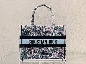 Dior Book Tote M1296 Medium Latte Multicolor Dior Jardin d'Hiver Embroidery M0089 - Default Title - View 1